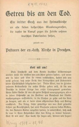 3: Getreu bis an den Tod