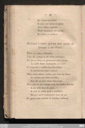 Malheur à celui qui ne met point de bornes à ses désirs.