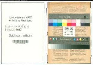 Entnazifizierung Wilhelm Spielmann , geb. 08.10.1889 (Lehrer)