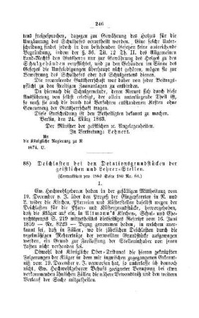 Deichlasten bei den Dotationsgrundstücken der geistlichen und Lehrer-Stellen : [IV. Elementarschulwesen]