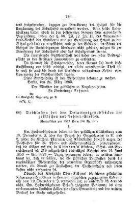 Deichlasten bei den Dotationsgrundstücken der geistlichen und Lehrer-Stellen : [IV. Elementarschulwesen]