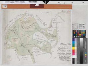 Kölkebeck (Halle) Teilung der Rundheide, Tönjesheide und Barlmeiers kleine Zwischenheide 1788 o.M. 44 x 56 kol. Zeichnung M. Reinhold Spez.Verz. Markenkarten X Nr. 106