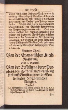 Dritter Theil. Von der Evangelischen Kirch-Regierung.