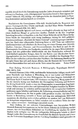 Zeeberg, Peter :: Heinrich Rantzau, a bibliography : Kopenhagen, Reitzel, 2004