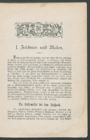 I. Zeichnen und Malen.