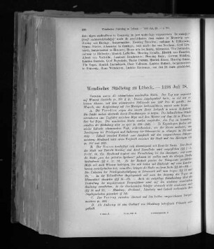 Wendischer Städtetag zu Lübeck. - 1488 Juli 28.