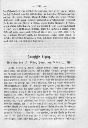 Zwanzigste Sitzung