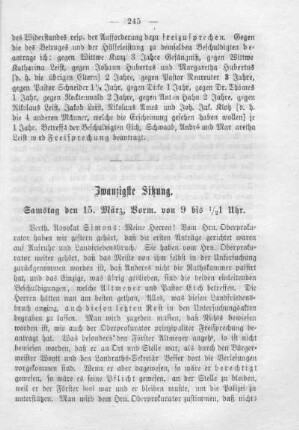 Zwanzigste Sitzung