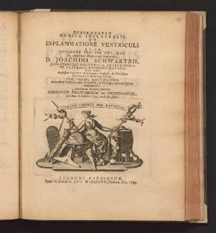 Dissertatio Medica Inauguralis, De Inflammatione Ventriculi