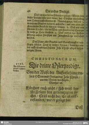 Die dritte Osterpredigt