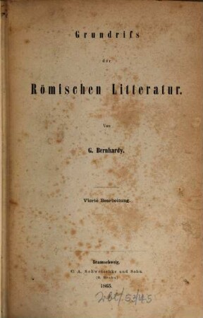 Grundriss der Römischen Litteratur.