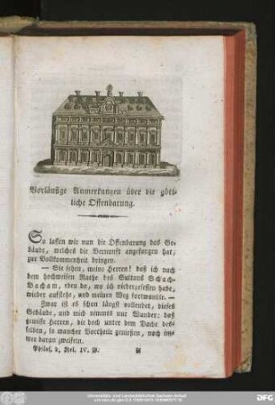 Vorläufige Anmerkungen über die göttliche Offenbarung.