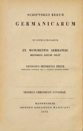 Heinrici Chronicon Lyvoniae