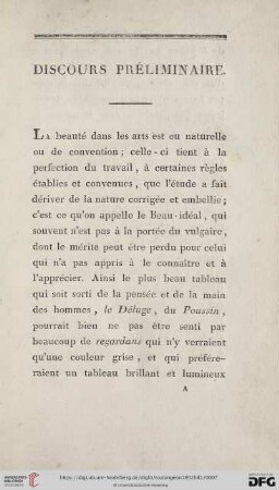 Discours préliminaire