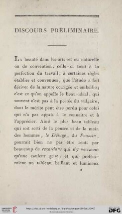 Discours préliminaire