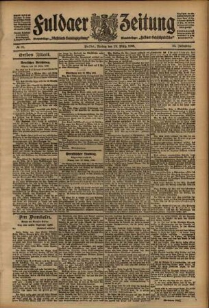 Erste Ausgabe vom Freitag, den 13. März 1908.