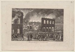Brand des Braunschweiger Schlosses, 7. September 1830, aufgrund des Volksaufstandes gegen den Herzog Karl II.