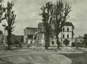 Dresden-Altstadt, Ostra-Allee. Ruine des Logen-Hauses