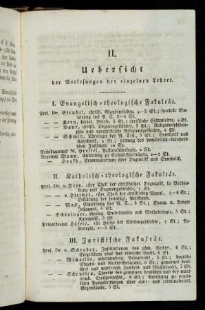 13-15, II. Uebersicht der Vorlesungen der einzelnen Lehrer