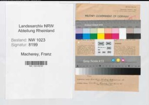 Entnazifizierung Franz Macherey , geb. 24.07.1902 (Handwerksmeister)