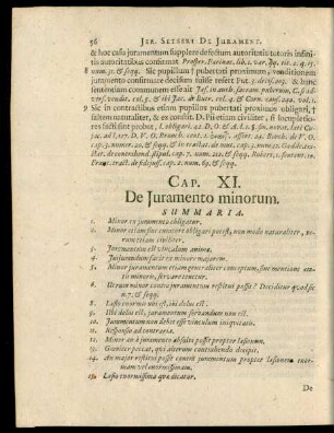 Cap. XI. De Iuramento minorum.