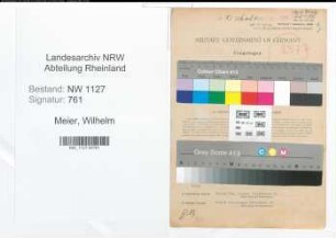 Entnazifizierung Wilhelm Meier , geb. 17.08.1901 (Lehrer)