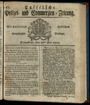 Nr. 43, Sonnabend, den 27sten Mai 1820