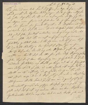 Brief an Jacob Grimm und Karl Ernst Wilhelm von Canitz und Dallwitz : 09.03.1821-18.05.1839