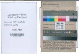 Entnazifizierung Alice Muth , geb. 30.04.1902 (Pflegerin)