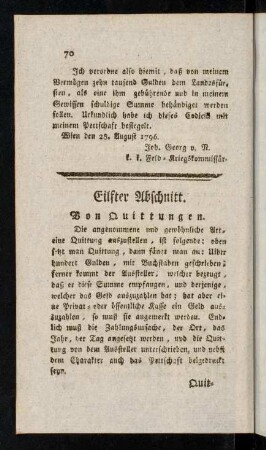 70-74, Eilfter Abschnitt.