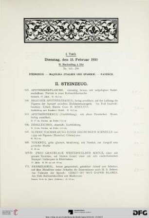II. Steinzeug (Nr. 163-185)