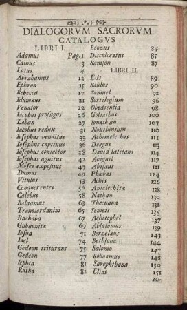 Dialogorum Sacrorum Catalogus