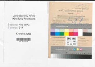 Entnazifizierung Otto Knoche , geb. 30.11.1901 (Monteur)