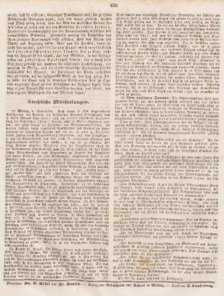 436 Kirchliche Mittheilungen