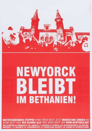 Plakat: "NewYorck bleibt im Bethanien!"