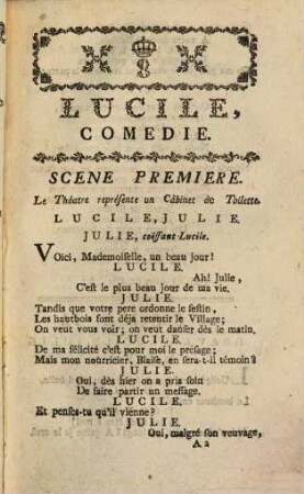Lucile : Comédie En Un Acte, Meslée D'Ariettes
