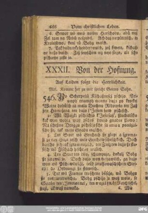XXXII. Von der Hofnung.