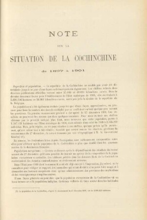 Note sur la situation de la Cochinchine