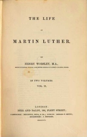 The life of Martin Luther : in 2 volumes. 2