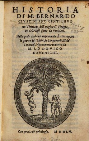 Historia dell'origine di Vinegia et delle cose fatte da Vinitiani