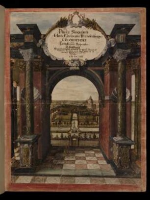 Titelblatt (kolorierte Zierseite mit Darstellung des Lustgartens)