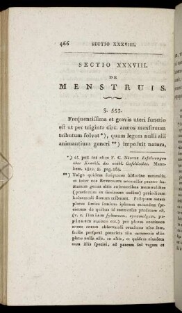Sectio XXXVIII. De Menstruis