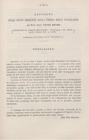 Rapporto sullo stato presente della teoria degli invarianti.