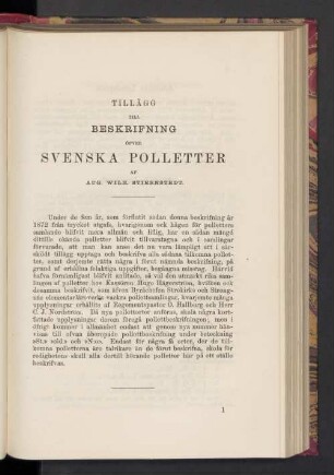 Tillägg till Beskrifning öfver Svenska Polletter af Aug. Wilh. Stiernstedt