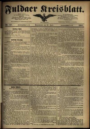 Ausgabe vom Samstag, den 30. Juni 1906.