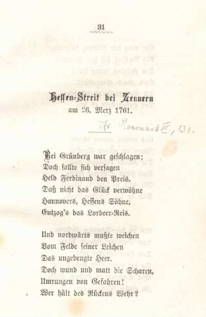Hessen-Streit bei Zennern am 26. Merz 1761.