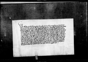 Graf Eberhard III. eignet Konrad Dachs, seinem Schreiber, das mannlehenbare Dritteil des Hofs zu Glems, den er von Albrecht Spiegel gekauft hat.