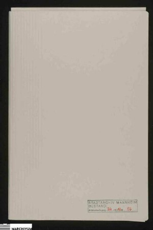 Des verstorbenen Witwers, Bürgers und Ackersmanns Johannes Schaefer (Schäfer) aus Sandhofen Inventur und Verlassenschaftsteilung