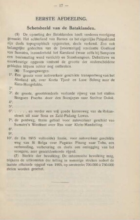 Eerste afdeeling. Schetsbeeld van de Bataklanden