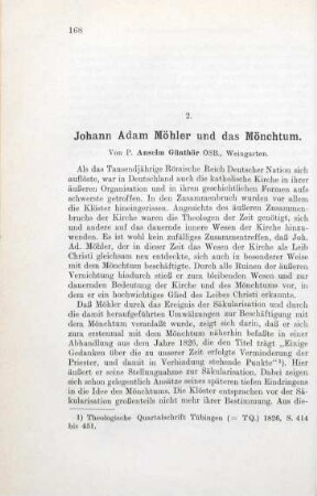 168 - 183 Johann Adam Möhler und das Mönchtum